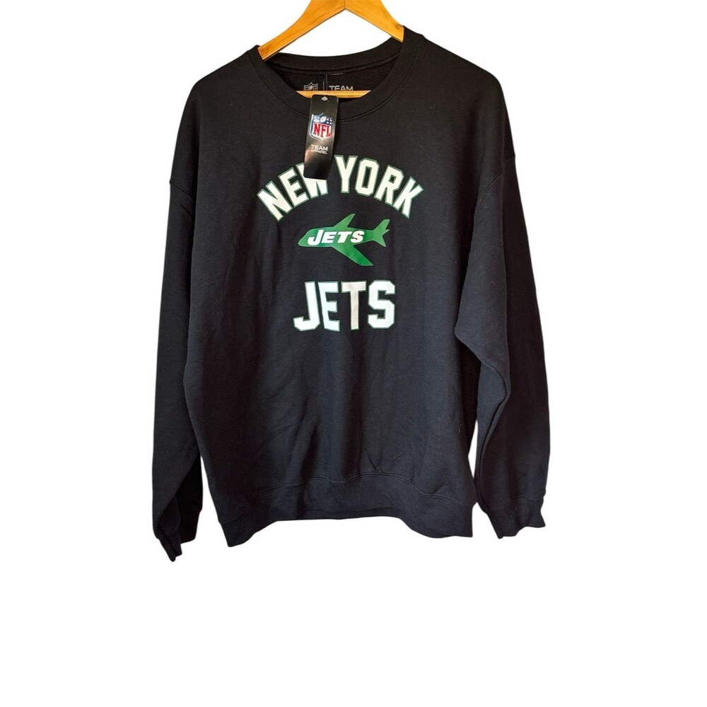New York Jets XL NEW Crewneck Sweatshirt NFL Team Apparel Football Black